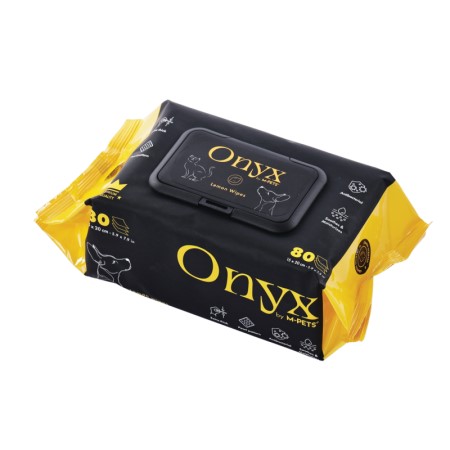 Mpets ONYX ЛИМОН Очищающие салфетки для животных для кожи и шерсти, 80 шт 